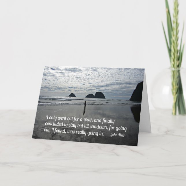 Cartão Quote by John Muir about going for a walk (Frente)