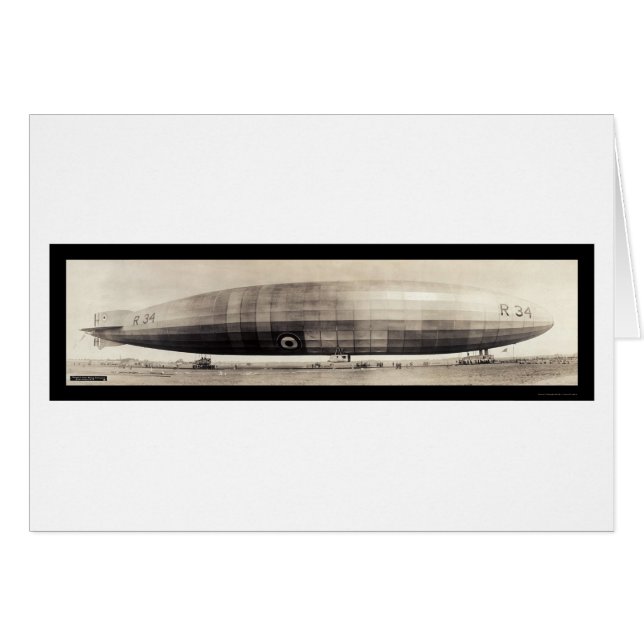 Cartão R34 Foto Blimp Dirigível 1910 (Frente Horizontal)