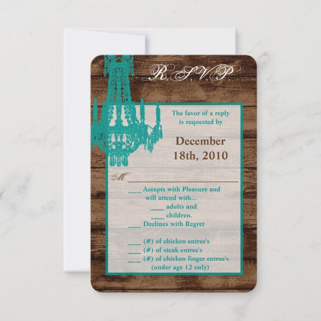 Cartão R.S.V.P. 3.5x5 para o Chandelier da Rússia  (Frente)