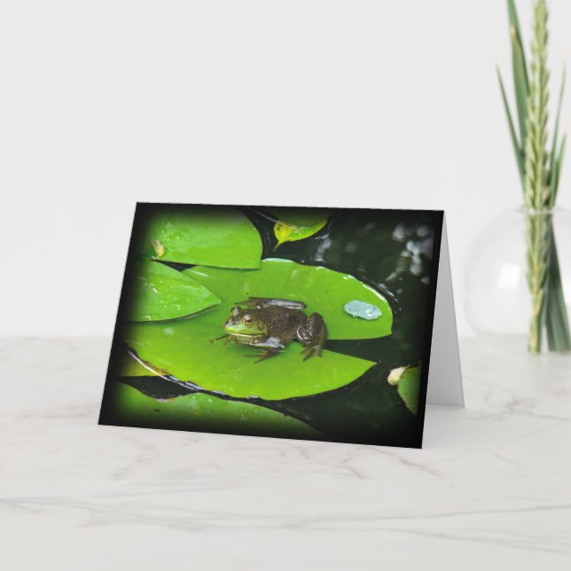 Cartão Rã-grande em Lilypads (Frente)