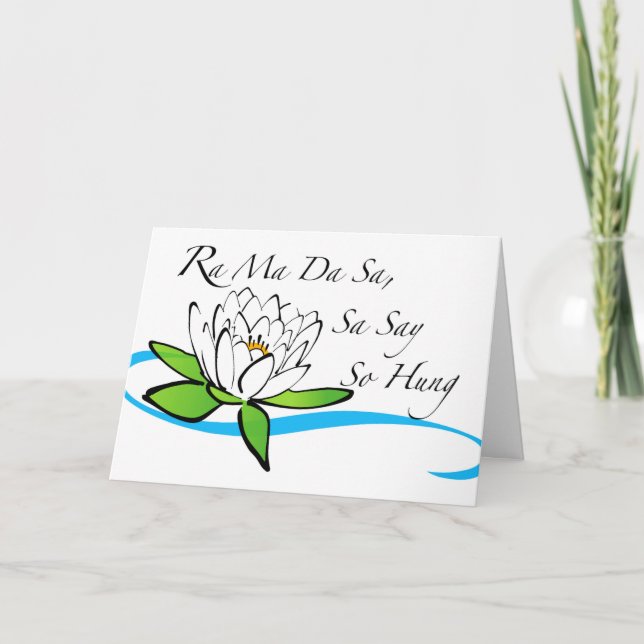 Cartão Ra Mãe Da Sa Chant Lotus na Onda de Água (Frente)