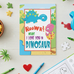 Cartão Raawr Alguns Amam Você Dionsaur Dia dos Namorados