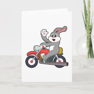 Cartão Rabbit as Biker with Motorcycle.PNG