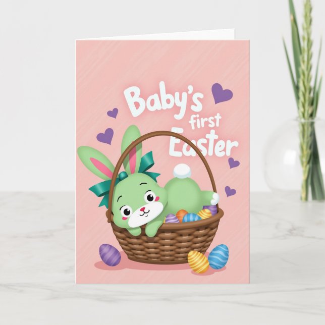 Cartão Rabbit Basket Celebration Card (Frente)