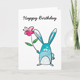 Cartão Rabbit Birthday Card
