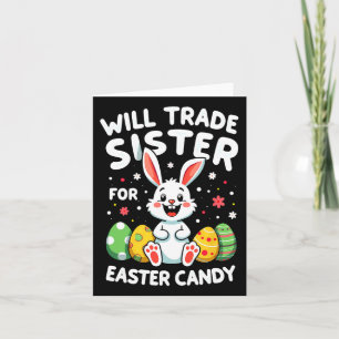 Cartão Rabbit Bunny Vai Trocar Irmã Por Páscoa Doces