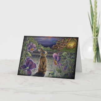 Cartão Rabbit Dreams Fantasy Flowers Bunny Greeting Card