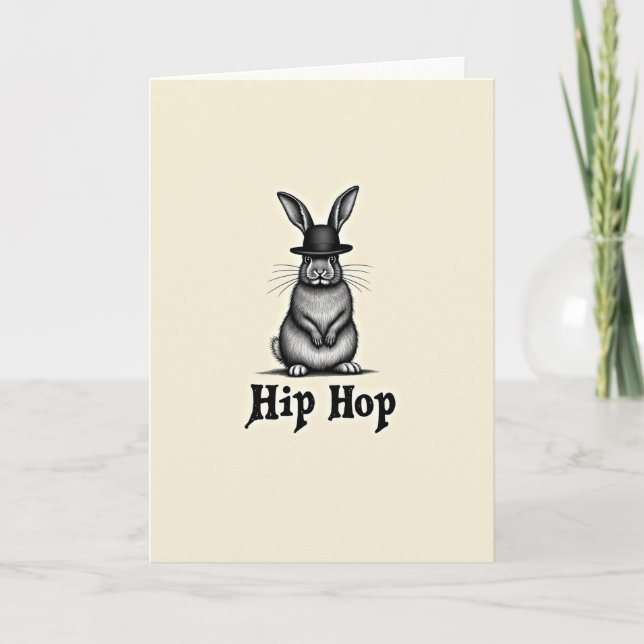 Cartão Rabbit Pattern Hip Hop Card (Frente)