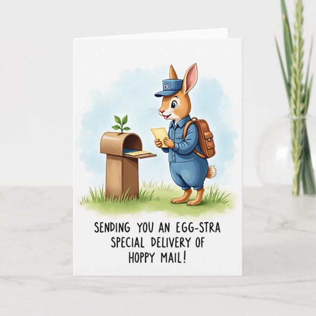 Cartão Rabbit Postman Delivery Card (Frente)