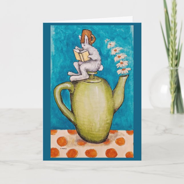 Cartão Rabbit Tea Get Well card (Frente)