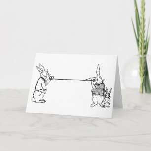 Cartão "Rabbit Telephone Line" Greeting Card