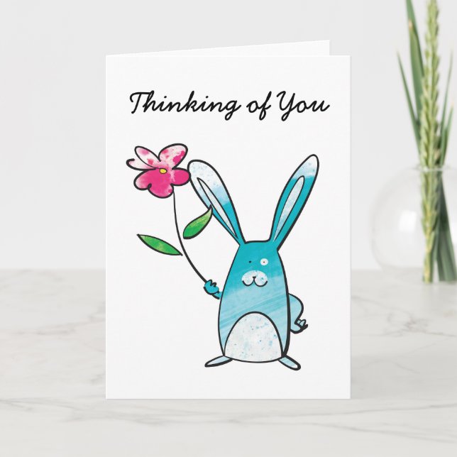 Cartão Rabbit Thinking of You Card (Frente)