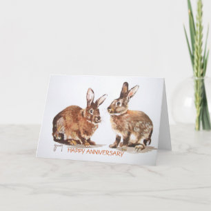 Cartão Rabbits Happy Anniversary Card