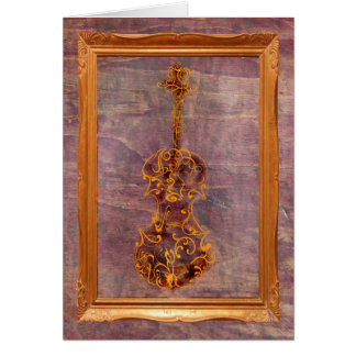 Cartão Rabisco do violino no quadro