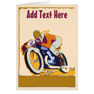 Cartão Raça de Motociclos Antiga, adicionar texto
