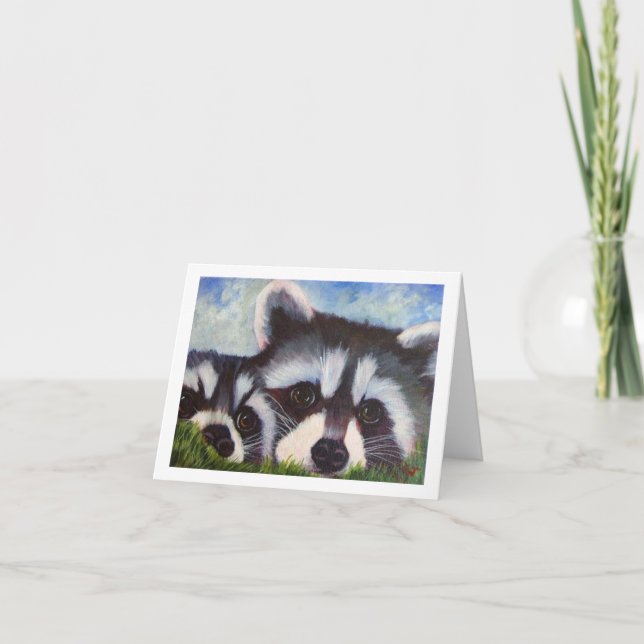 Cartão raccoon art blank notecards (Frente)