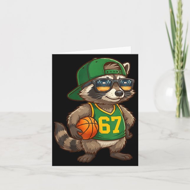 Cartão Raccoon Basketball 67 Gen Alpha Slang Srts Men Boy (Frente)