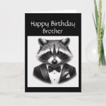 Cartão Raccoon Brother, um verdadeiro cavalheiro Raccoon<br><div class="desc">Bem vestido de guaxinim de forma cômica faz um cartão de aniversário divertido para o melhor cavalheiro que você conhece</div>