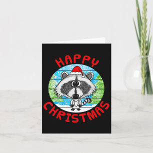 Cartão Raccoon Christmas Snow Xmas Engraçado