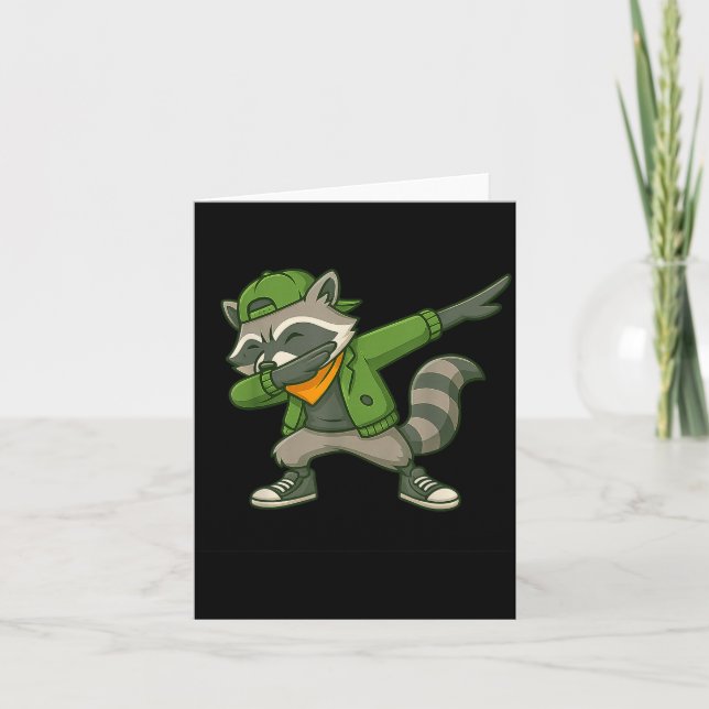 Cartão Raccoon Dab Streetwear Clic Funny For Men Women Ki (Frente)