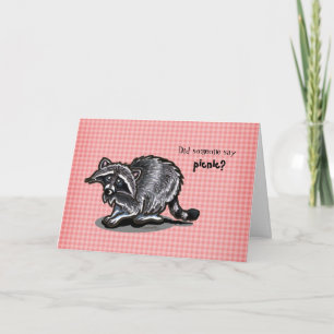 Cartão Raccoon Picnic Birthday