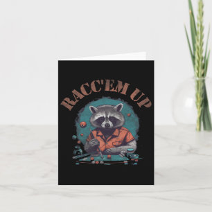Cartão Raccoon Raccem Billiards Arranja-Os Para O Fundo D