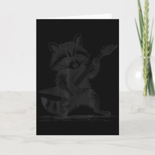 Cartão Raccoon Rock Música Para Homens Mulheres Banda Cri