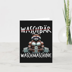 Cartão Raccoon Washing Machine Raccoon Malhação Bodybuild