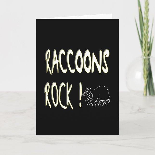 Cartão Raccoons Rock! Greeting Card (Frente)