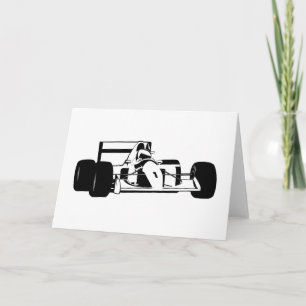 Cartão Race Car Silhouette preto e branco