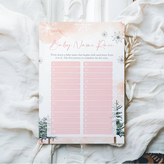 Cartão Race do Nome do chá de fraldas (Criador carregado)