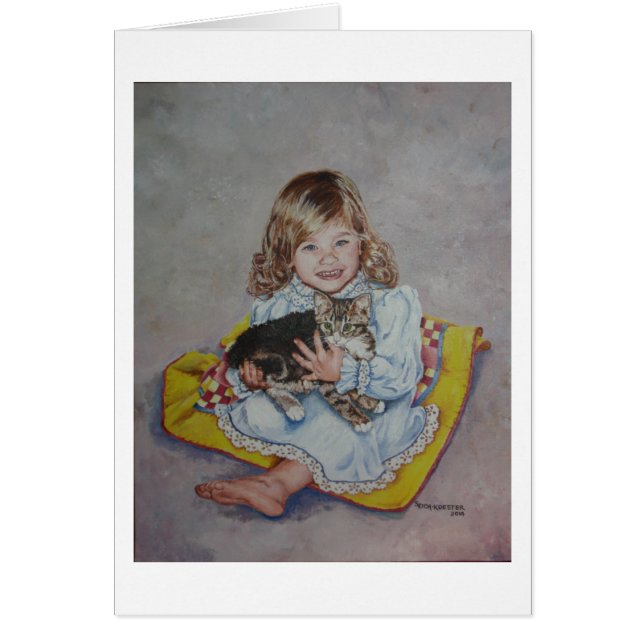 Cartão Rachel e seu gatinho (Frente)