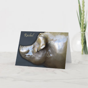 Cartão RACHEL THE PIGGY BANK Greeting Card