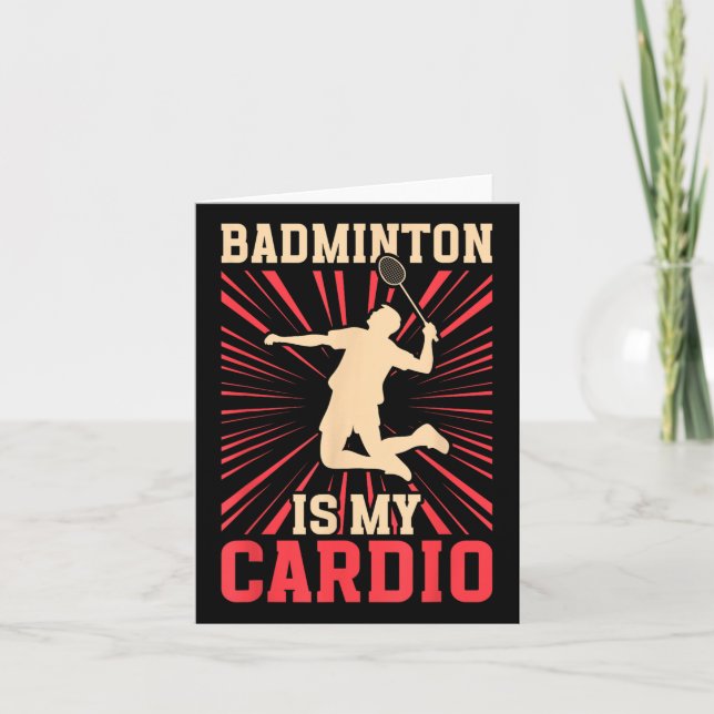 Cartão Racket Shuttle Badminton É Meu Cardio Birdie (Frente)