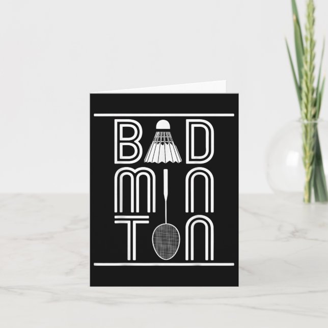 Cartão Racquet Smash Shuttle Player Badminton (Frente)