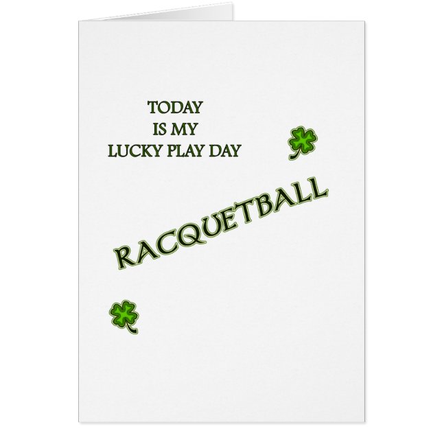 Cartão Racquetball do dia do jogo (Frente)
