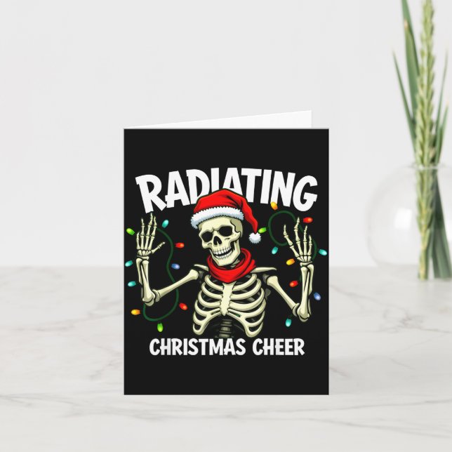 Cartão Radiating Christmas Cheer Skeleton Christmas Light (Frente)
