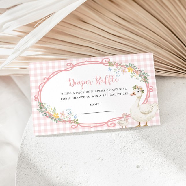 Cartão Raffle bobo Gingham Gingham Girl Fralda (Criador carregado)