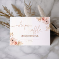 Cartão Raffle Chá de fraldas Grass Fralda Boho Pam