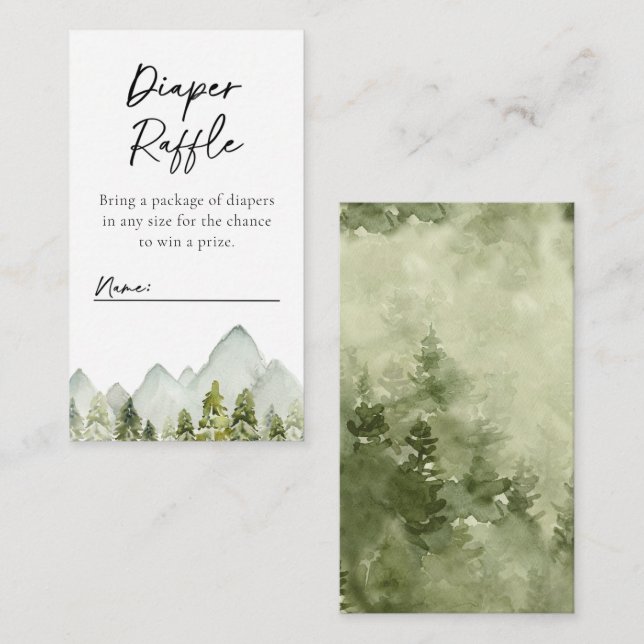 Cartão Raffle de Fralda Aventura | Fralda Raffle (Frente/Verso)