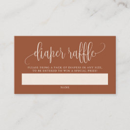 Cartão Raffle de Script Bonito Terracotta