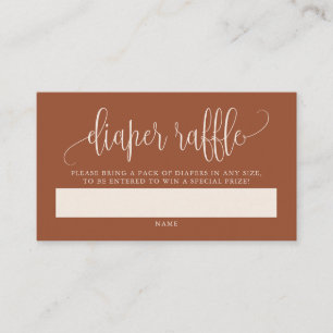 Cartão Raffle de Script Bonito Terracotta