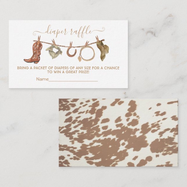 Cartão Raffle Fralda de linha de clothboy Ocidenta (Frente/Verso)