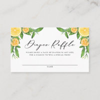 Cartão Raffle para Chá de fraldas de limões e lara