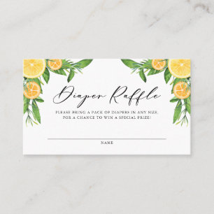 Cartão Raffle para Chá de fraldas de limões e lara