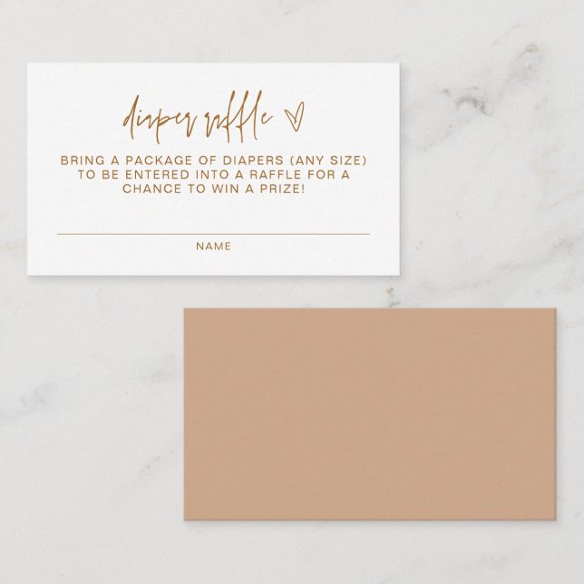 Cartão Raffle para Fralda de Bebê Terracotta Bohem (Frente/Verso)