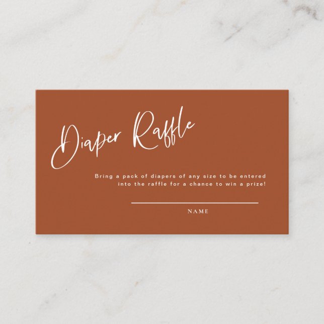 Cartão Raffle para Fralda de Chá de fraldas Terrac (Frente)