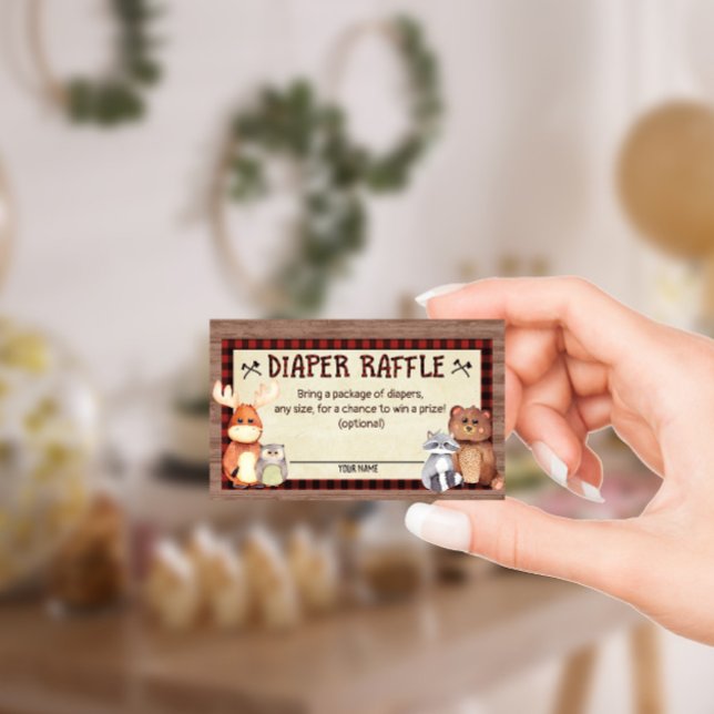 Cartão Raffle para Fralda de Chá de fraldas Woodla (Criador carregado)