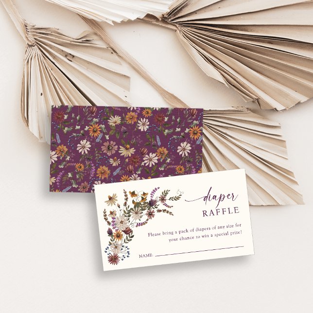 Cartão Raffle para Fralda de flor selvagem (Wildflower Diaper Raffle Card
)