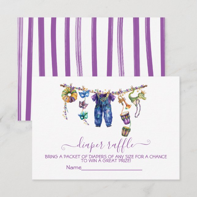 Cartão Raffle para Fralda de linha de clothesline  (Frente/Verso)